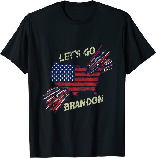 Let's Go Brandon Impeach Biden Costume Anti Liberal US Flag Unisex Tee Shirt