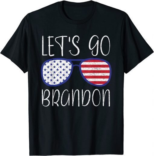 2021 Let's Go Brandon Sunglases Flag Impeach Biden Anti Liberal T-Shirt