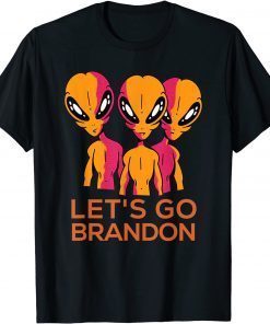 Official Let's Go Brandon Shirt Ugly Christmas Aliens Fun Anti Biden T-Shirt
