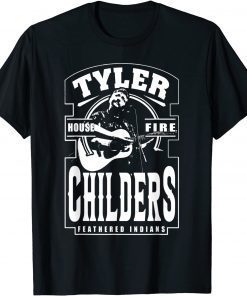 Funny White and Black Tyler Childers Classic Feathered Indians T-Shirt