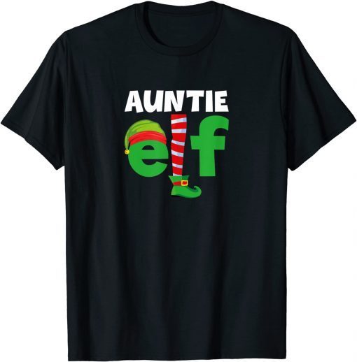 Auntie Elf Funny Humor Family Christmas Pajamas Gift Tee Shirt