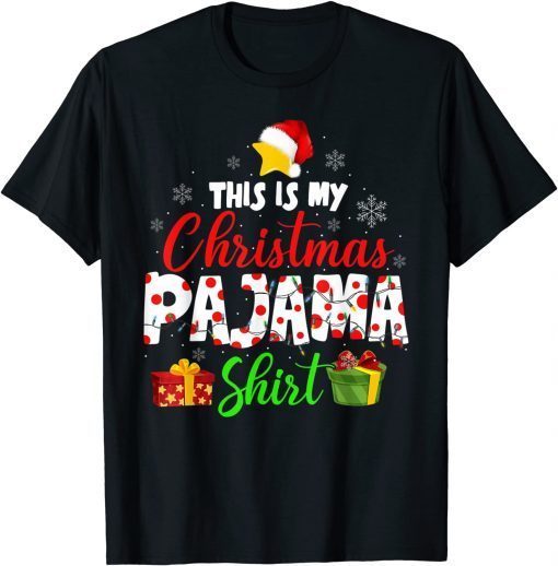 2021 This is My Christmas Pajama Shirt Funny Xmas Light Tree Gift T-Shirt
