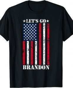 Classic Anti Biden Let's Go Brandon American Flag Vintage Retro with Us Flag T-Shirt