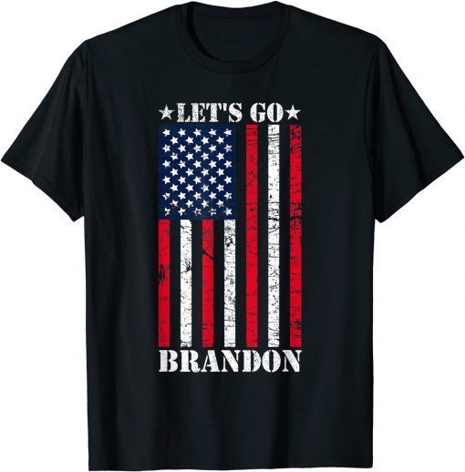 Classic Anti Biden Let's Go Brandon American Flag Vintage Retro with Us Flag T-Shirt