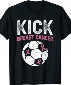 Official Kick Breast Cancer Awareness Soccer Pink Ribbon Supporters T-Shirt