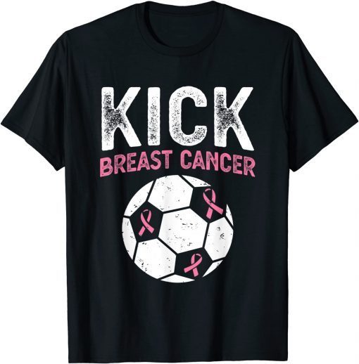 Official Kick Breast Cancer Awareness Soccer Pink Ribbon Supporters T-Shirt