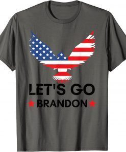 Mens Lets Go Brandon Impeach Biden hawk with American Flag T-Shirt