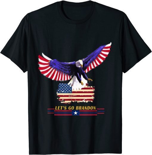 Funny Vintage American Flag Eagle Let’s Go Brandon Conservative US T-Shirt