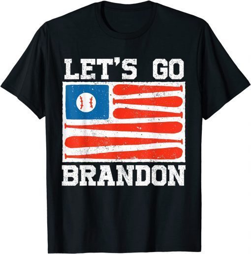 Classic Let's Go Brandon Baseball Bat US Flag Funny Gift Idea 2022 TShirt