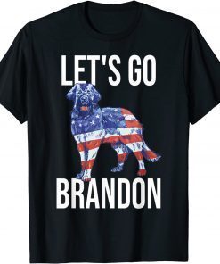 2021 Let's Go Brandon Biden Conservative Anti Liberal US Flag Dog Gift T-Shirt