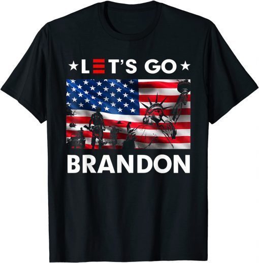 Let's Go Brandon Joe Biden Impeach 46 USA Flag Unisex Tee Shirt
