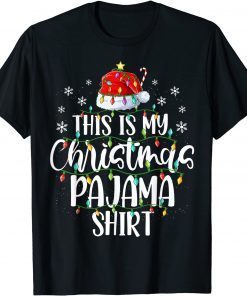 This Is My Christmas Pajama Funny Xmas Lights Christmas Tree T-Shirt