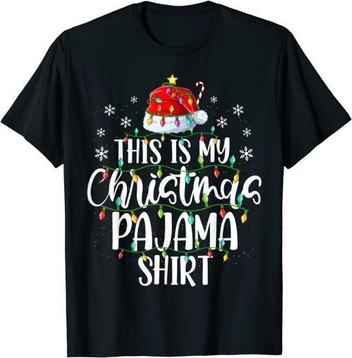 This Is My Christmas Pajama Funny Xmas Lights Christmas Tree T-Shirt