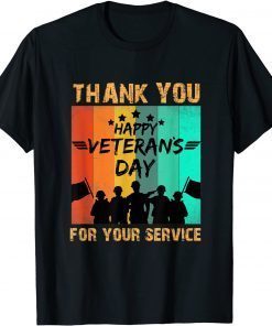 T-Shirt Thank you For Your Service Retro Vintage