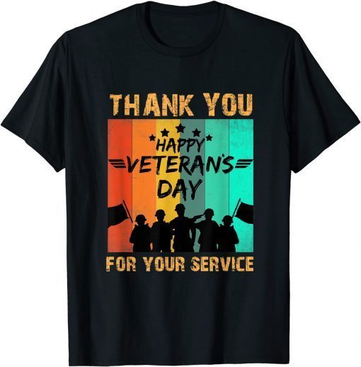 T-Shirt Thank you For Your Service Retro Vintage