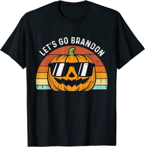 T-Shirt Pumpkin Sunglasses Let's Go Brandon Halloween