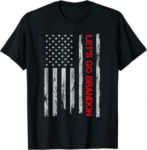 Tee Shirt Let's Go Brandon Joe Biden Chant US Flag 2021