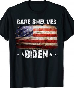 T-Shirt Bare Shelves Biden Let's Go Brandon American Flag Christmas
