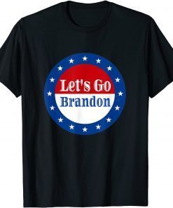2021 Let's Go,Let's Go Brandon Biden Conservative Anti Liberal US Flag T-Shirt