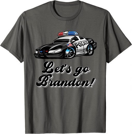 Let's Go Brandon Police Hotrod Vintage Christmas Anti Biden Gift 2021 T-Shirt