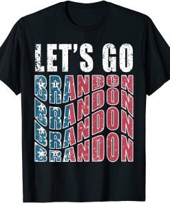 Funny Vintage US Flag Let's Go Brandon Conservative Anti Liberal T-Shirt