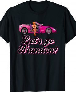 Official Let's Go Brandon Pink Hotrod Vintage Christmas Anti Biden T-Shirt