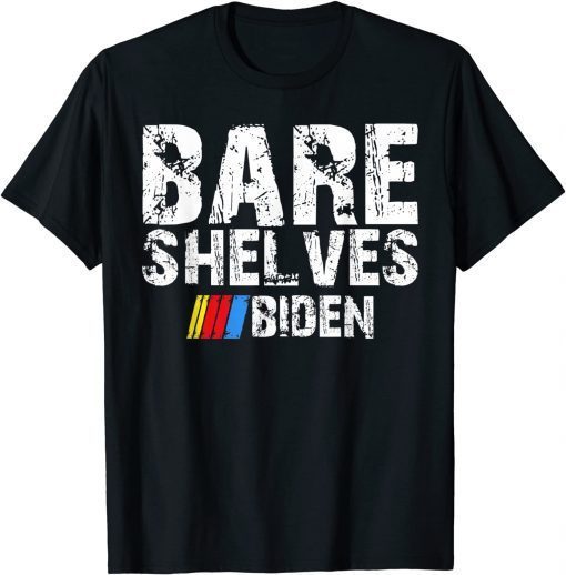 2021 Bare Shelves Biden Let's Go Brandon Christmas Meme Vintage T-Shirt