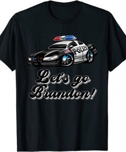 T-Shirt Let's Go Brandon Police Hotrod Vintage Christmas Anti Biden