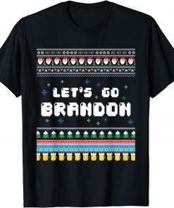 Classic Let's Go Brandon Impeach 46 Anti Biden Chant Ugly Christmas T-Shirt