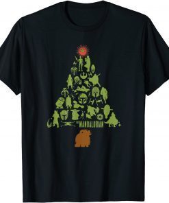 Funny Star Wars The Mandalorian Holiday Christmas Tree T-Shirt