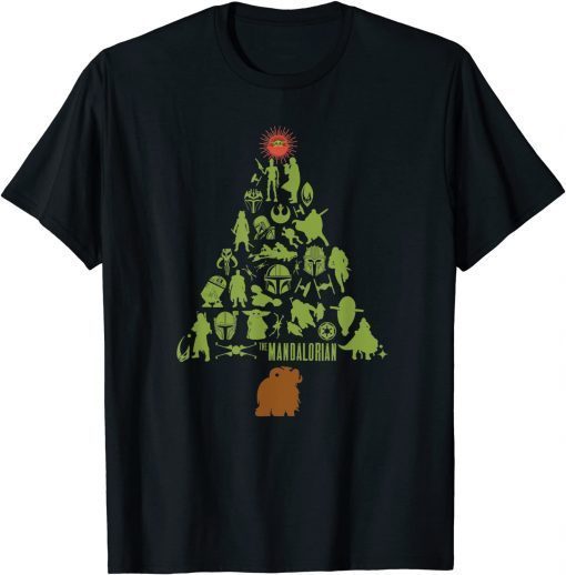 Funny Star Wars The Mandalorian Holiday Christmas Tree T-Shirt