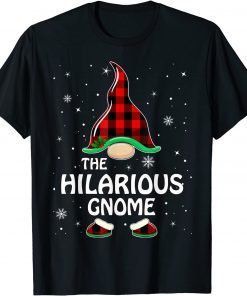 2021 Hilarious Gnome Buffalo Plaid Matching Family Christmas T-Shirt