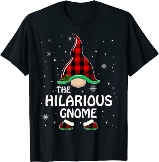 2021 Hilarious Gnome Buffalo Plaid Matching Family Christmas T-Shirt
