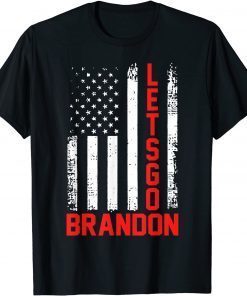 Funny Let's Go Brandon Conservative US Flag Gift TShirt