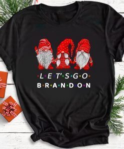 T-Shirt Let's Go Brandon Gnome Christmas Funny Political Xmas