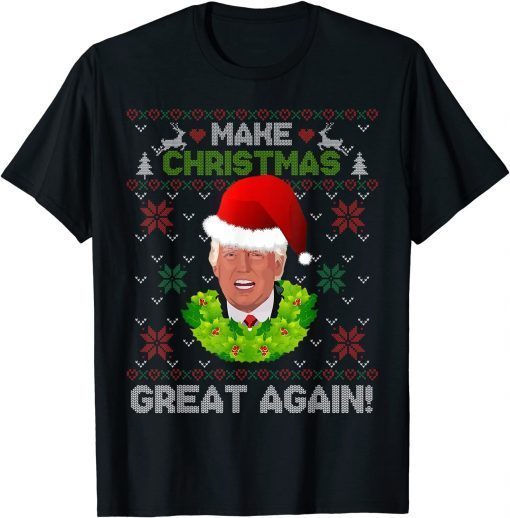 Trump Santa Make Christmas Great Again President Ugly Xmas Funny TShirt