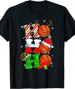 Funny Christmas Funny Ho Ho Ho Basketball Pajama Santa Lover T-Shirt