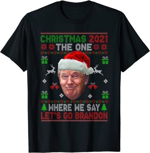 Classic Santa Joe Biden Funny Let's Go Braden Brandon Christmas Ugly TShirt