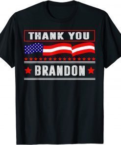 Official Vintage American Flag Political Republican Thank You Brandon T-Shirt
