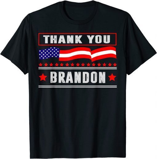 Official Vintage American Flag Political Republican Thank You Brandon T-Shirt