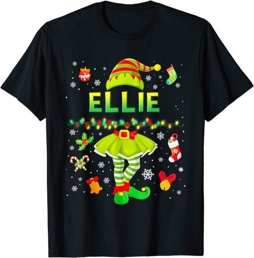 Cute Elf Ellie Family Matching Group Christmas Santa TShirt