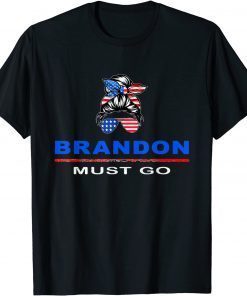2021 Brandon Must Go Messy Bun America Flag