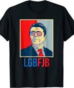 Official Lgbfjb Ronald Reagan Us Flag Sunglasses men women T-Shirt