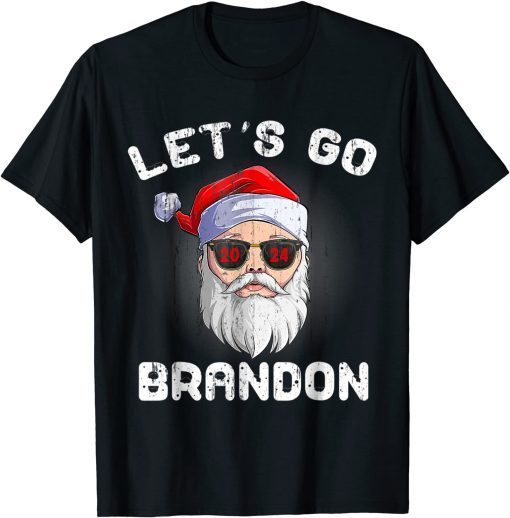 T-Shirt Let's Go Brandon 2024 Anti Liberal Funny Santa Christmas