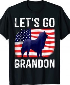 T-Shirt American Flag Dog Let’s Go Brandon