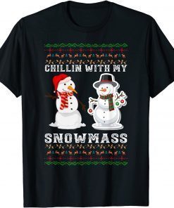 Chillin' With My Snowmies Funny Cute Christmas Snowmen Gift Tee Shirt