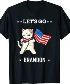 2021 Lets Go Brandon Shirt Funny Cat ,Let's Go Brandon Funny T-Shirt