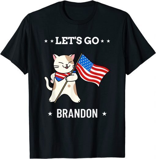 2021 Lets Go Brandon Shirt Funny Cat ,Let's Go Brandon Funny T-Shirt