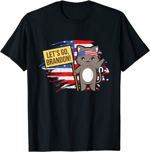 Conservative Black Cat Lets Go Brandon T-Shirt