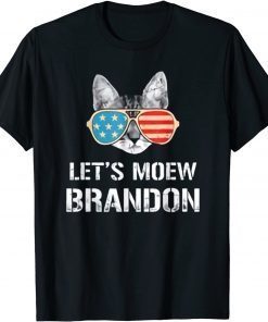 Let's Go Brandon Tee Conservative Anti Liberal US Flag Cat T-Shirt